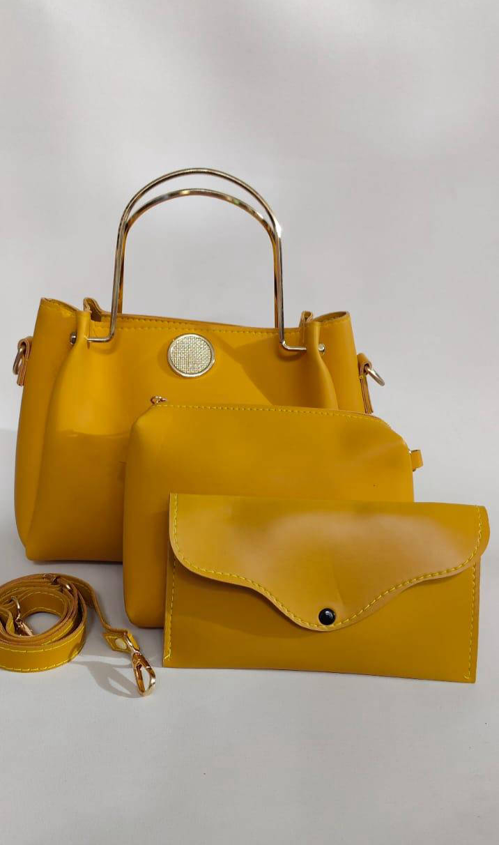 3 Pc Women's Pu Embossed Handbag set